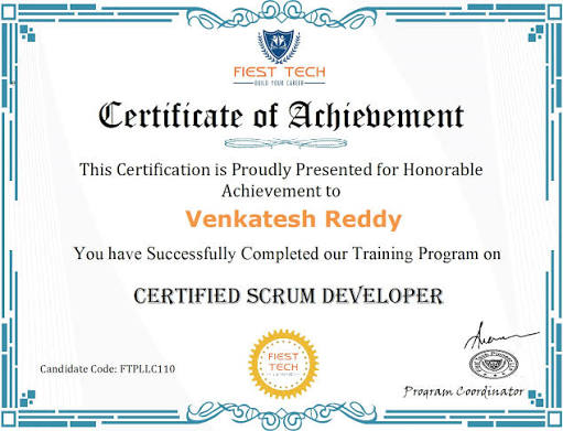 Advanced-CSD Certification Training | Hanux Learning certificate sample