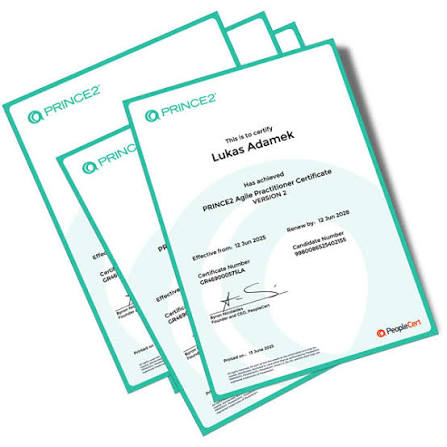 PRINCE2 Agile Foundation & Practitioner Training (PeopleCert) | Hanux Learning certificate sample
