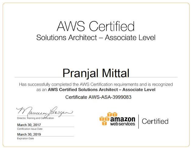 AWS Certified Solutions Architect - Associate Training & Exam Prep (SAA-C03) certificate sample