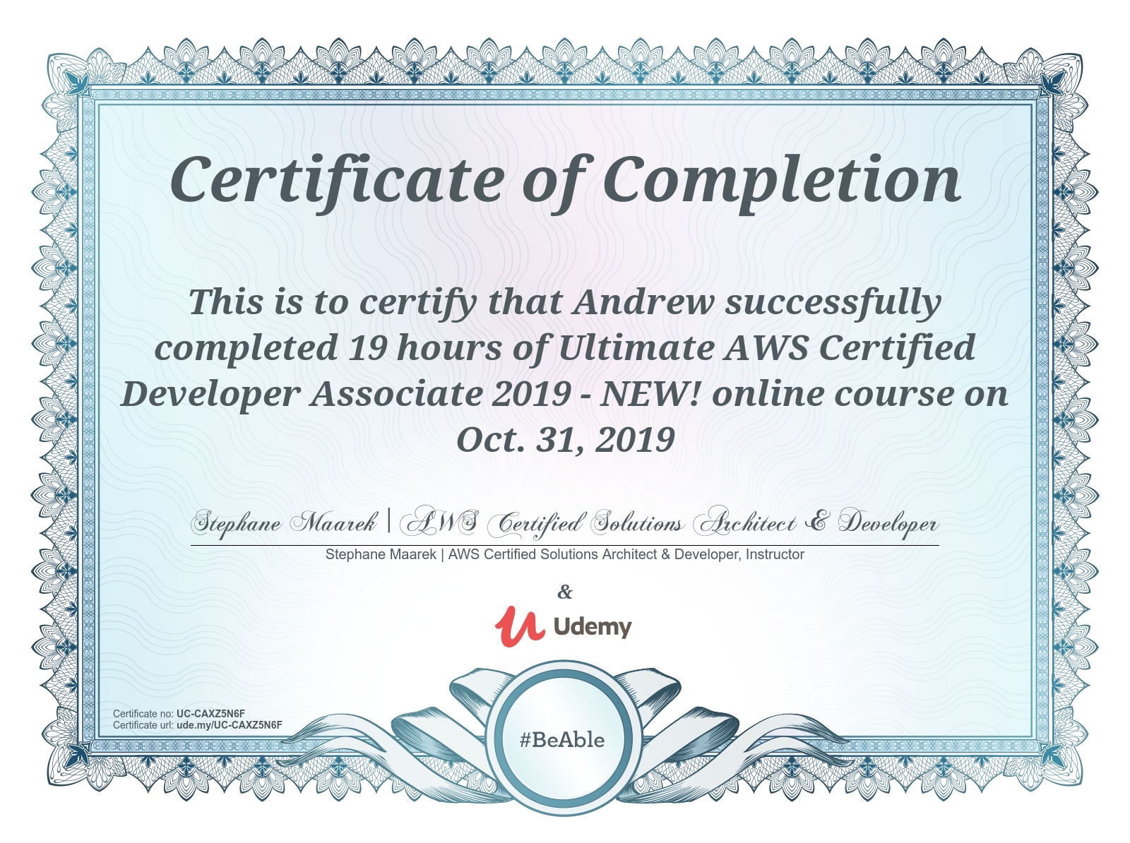 AWS Certified Developer - Associate Training & Exam Prep (DVA-C02) certificate sample