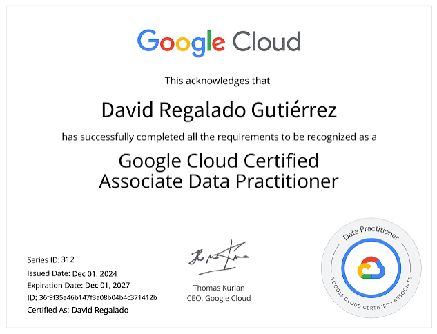 Google Cloud Associate Data Practitioner Training & Exam Prep | Hanux Learning certificate sample