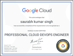 Google Cloud Professional Cloud DevOps Engineer Training & Exam Prep | Hanux Learning certificate sample