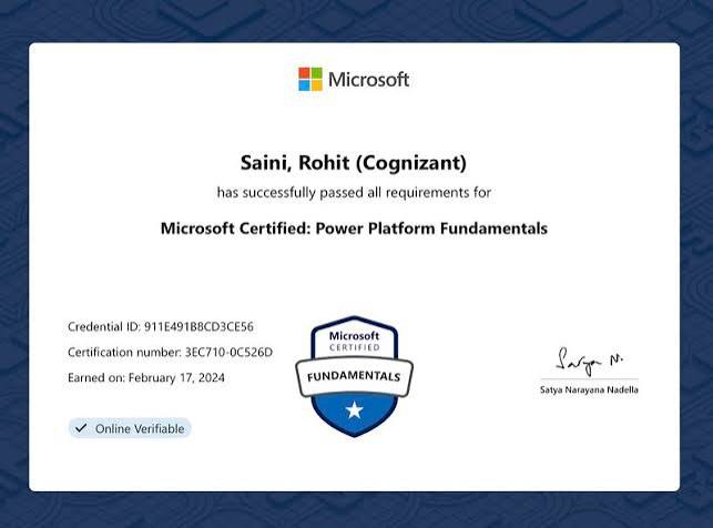 Microsoft Power Platform Fundamentals (PL-900) Training & Exam Prep certificate sample