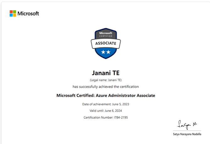 Microsoft Azure Administrator (AZ-104) Training & Exam Prep certificate sample