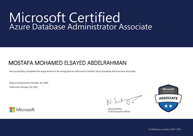 Microsoft Azure Database Administrator (DP-300) Training & Exam Prep certificate sample