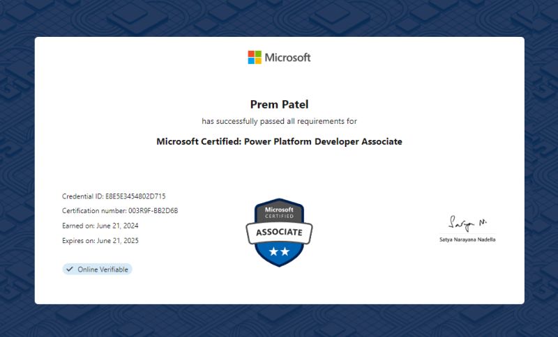 Microsoft Power Platform Developer (PL-400) Training & Exam Prep certificate sample