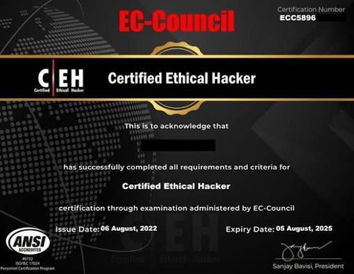 Certified Ethical Hacker (CEH v13) make this as well certificate sample