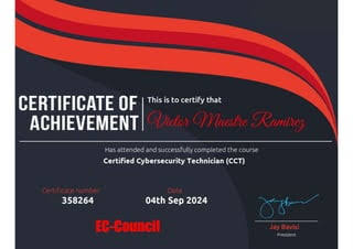 Certified Cybersecurity Technician (CCT) certificate sample