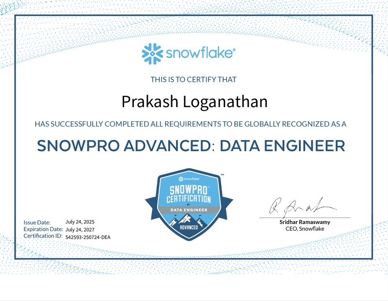 SnowPro Advanced: Data Engineer Certification Training (DEA-C02) - Snowflake certificate sample