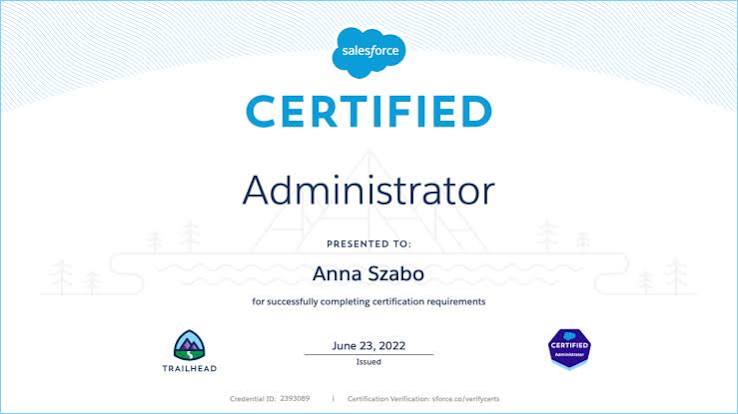 Salesforce Platform Administrator Certification Training - Certified Administrator (ADM-201) certificate sample