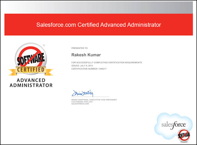 Salesforce Platform Administrator II Certification Training - Advanced Administrator (CRT-211) certificate sample