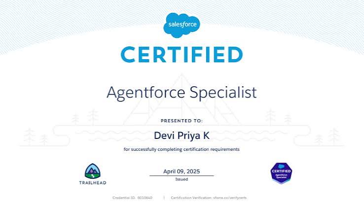 Salesforce Agentforce Service Consultant Certification Training (formerly Service Cloud Consultant) certificate sample