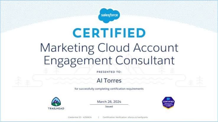Salesforce Marketing Cloud Account Engagement Consultant Certification Training (formerly Pardot Consultant) certificate sample