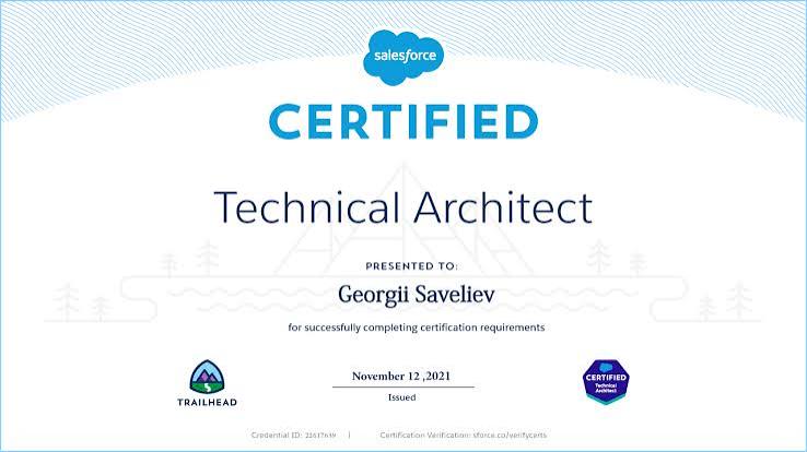 Salesforce Certified Technical Architect (CTA) Review Board Preparation certificate sample