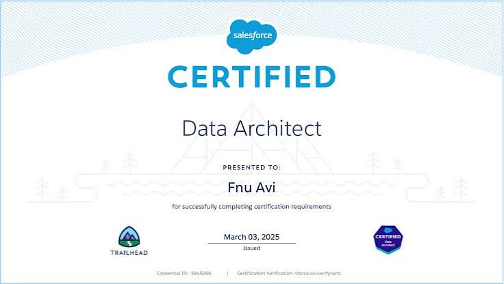 Salesforce Data Architect Certification Training (Data-Arch-201) certificate sample