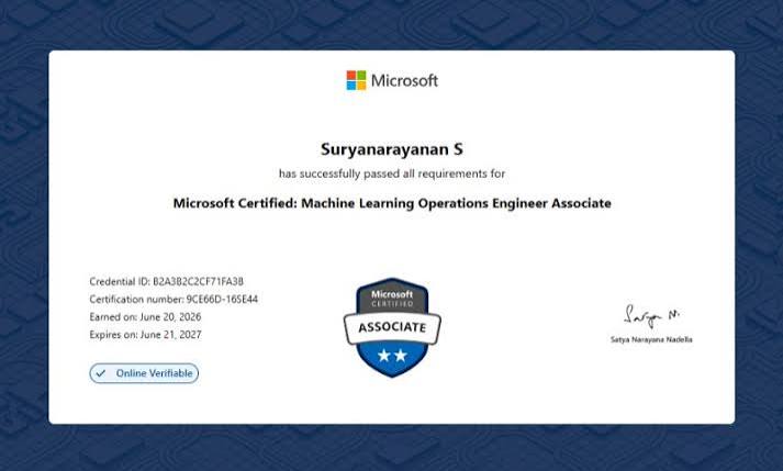 Microsoft MLOps Engineer Associate Training (AI-300) certificate sample