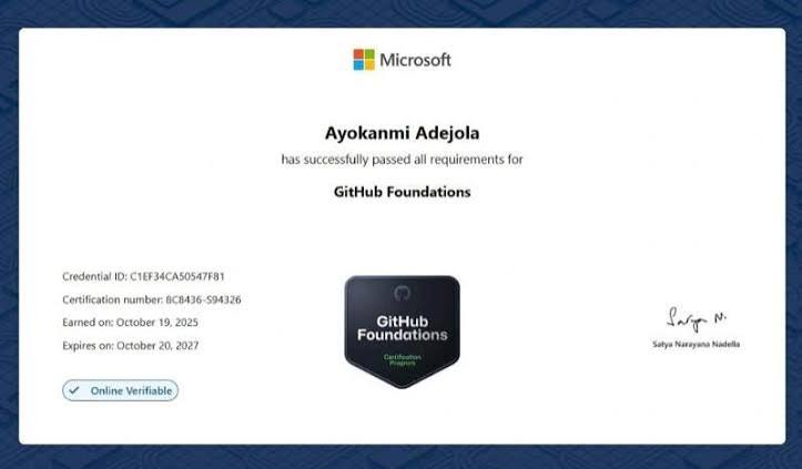 GitHub Foundations Certification Training (GH-900) Certificate